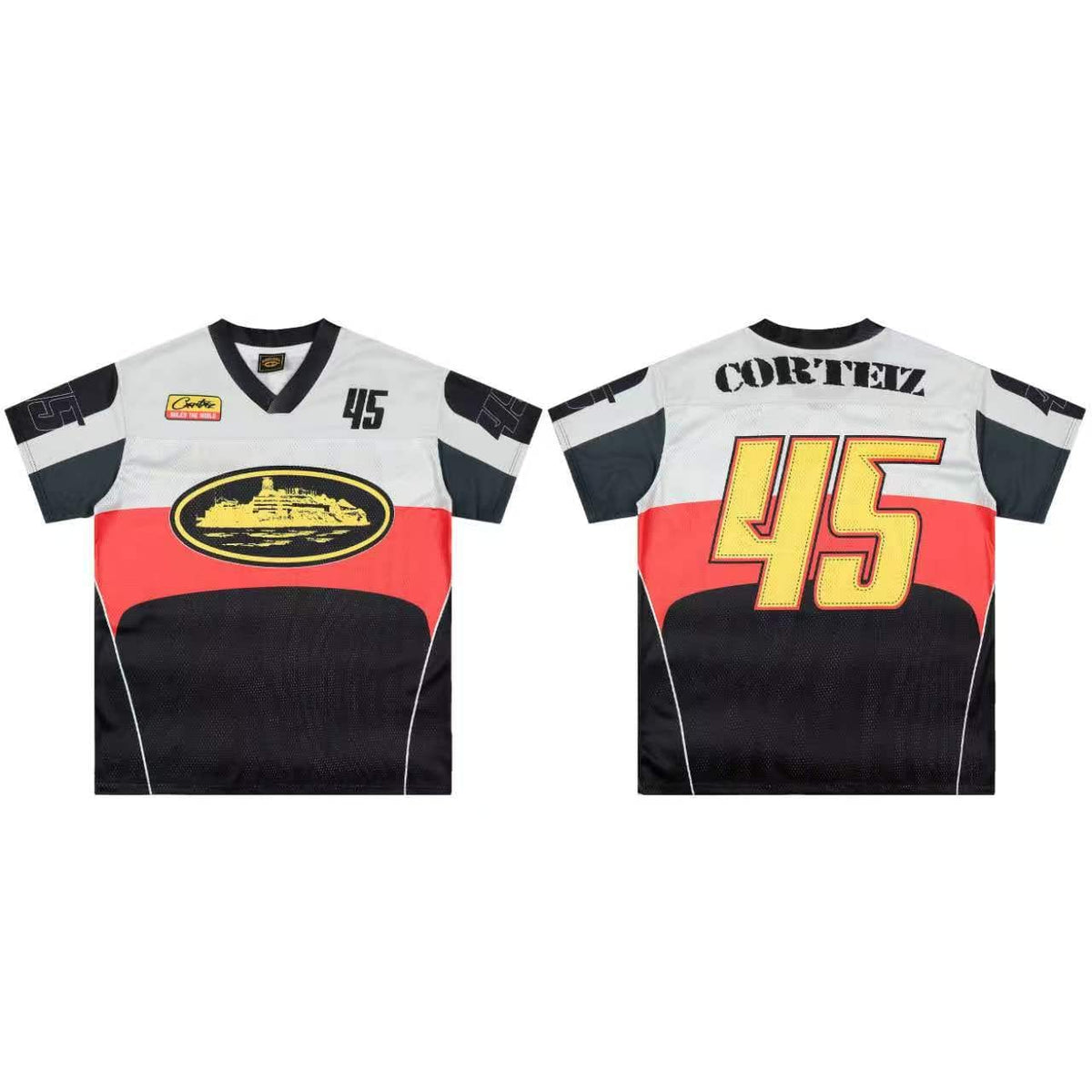 Corteiz Yacht Jersey - "White/Black"