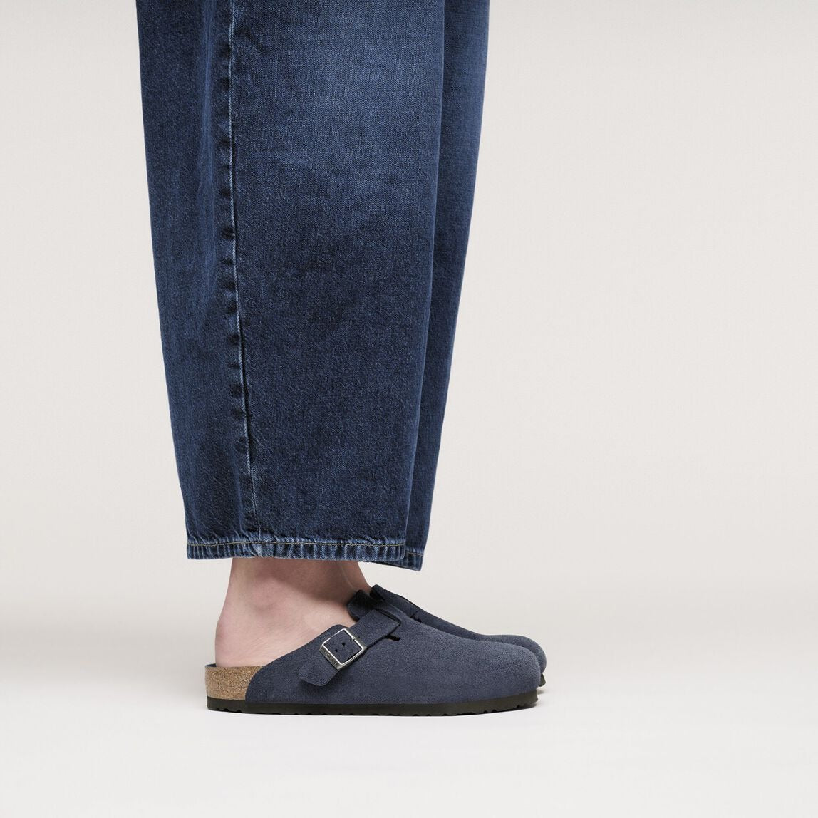Birkenstock Boston Soft Foot Bed - Blue Suede