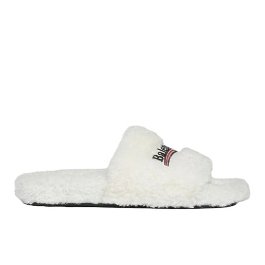 Balenciaga Furry Slide White