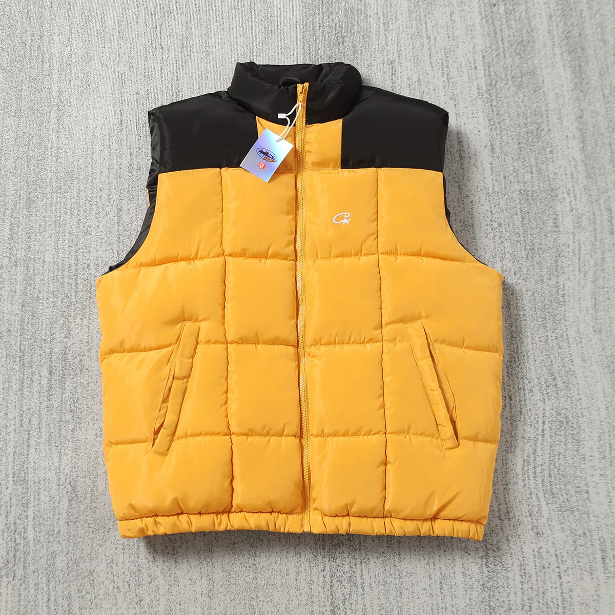 Corteiz Puffer Vest Jacket - Yellow
