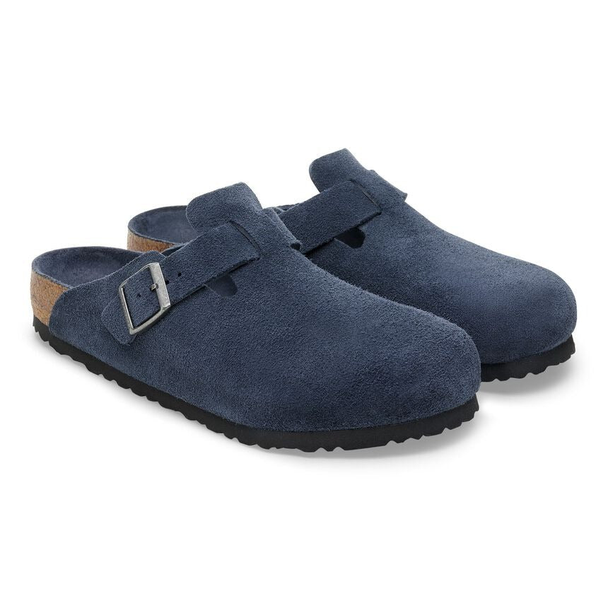 Birkenstock Boston Soft Foot Bed - Blue Suede